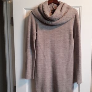 H&M Heathered Beige Cowl Neck Knit Tunic
